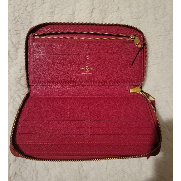 Authentic Louis Vuitton Monogram Implant Zippy Wallet Red - Picture 11 of 14